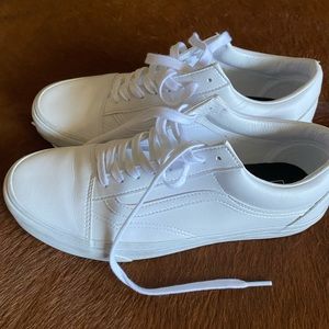 White Leather Vans